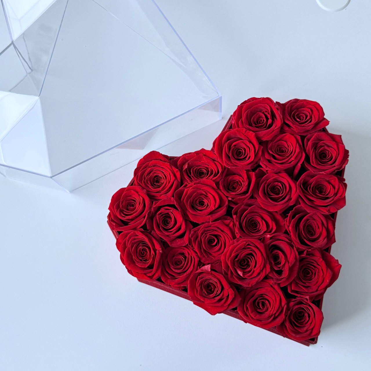 Pristine Preserved Roses Heart Bloombox
