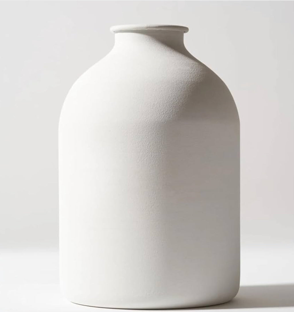 Modern Matt White Iron Vase - Siena