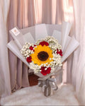 Sunflower & Red Carnations Bouquet