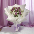 Purple Tulips & Baby's Breath*
