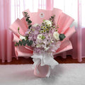 Pink Hydrangea Eustoma Daisy Bouquet