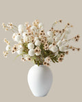 Faux Kiku Flower Arrangement - White and Ivory