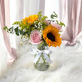Sunflower & Roses Fresh Vase