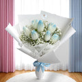 Blue Tulips & Baby's Breath